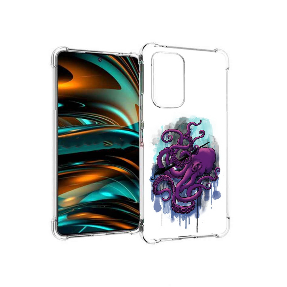 

Чехол MyPads Tocco для Samsung Galaxy A53 5G фиолетовый осьминог (PT226911.521.658), Прозрачный, Tocco