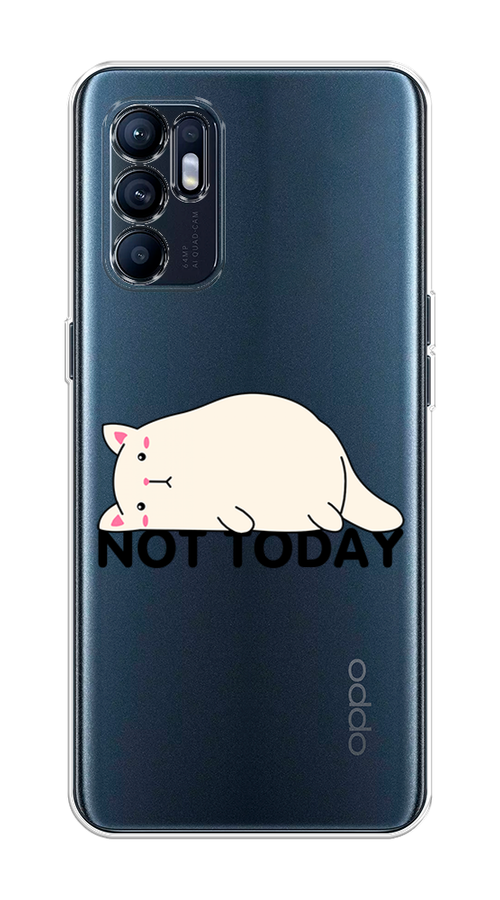 

Чехол на Oppo Reno 6 4G "Cat not today", Белый;розовый;черный, 257850-1