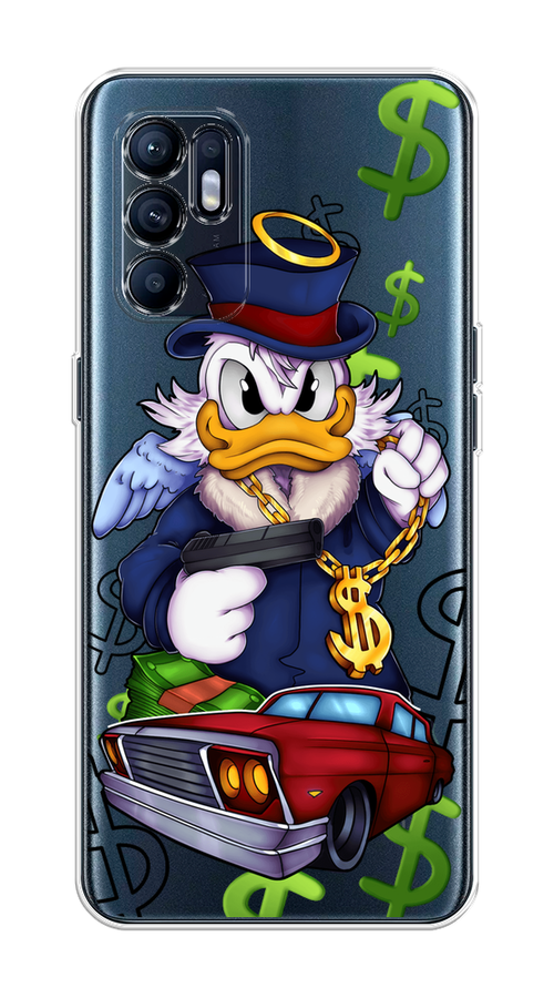 

Чехол на Oppo Reno 6 4G "Scrooge McDuck with a Gold Chain", Красный;синий;белый, 257850-6