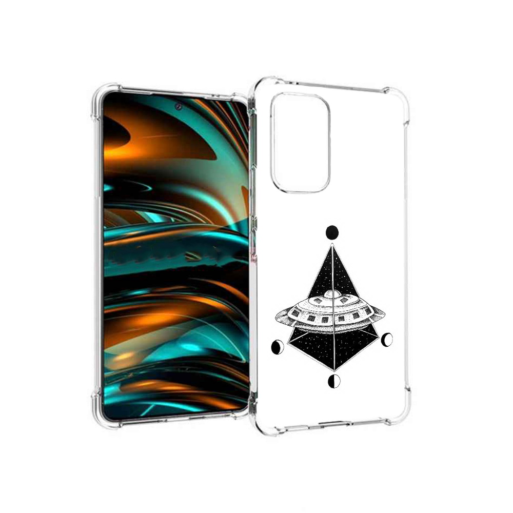 

Чехол MyPads Tocco для Samsung Galaxy A53 5G черно белая летающая тарелка, Прозрачный, Tocco