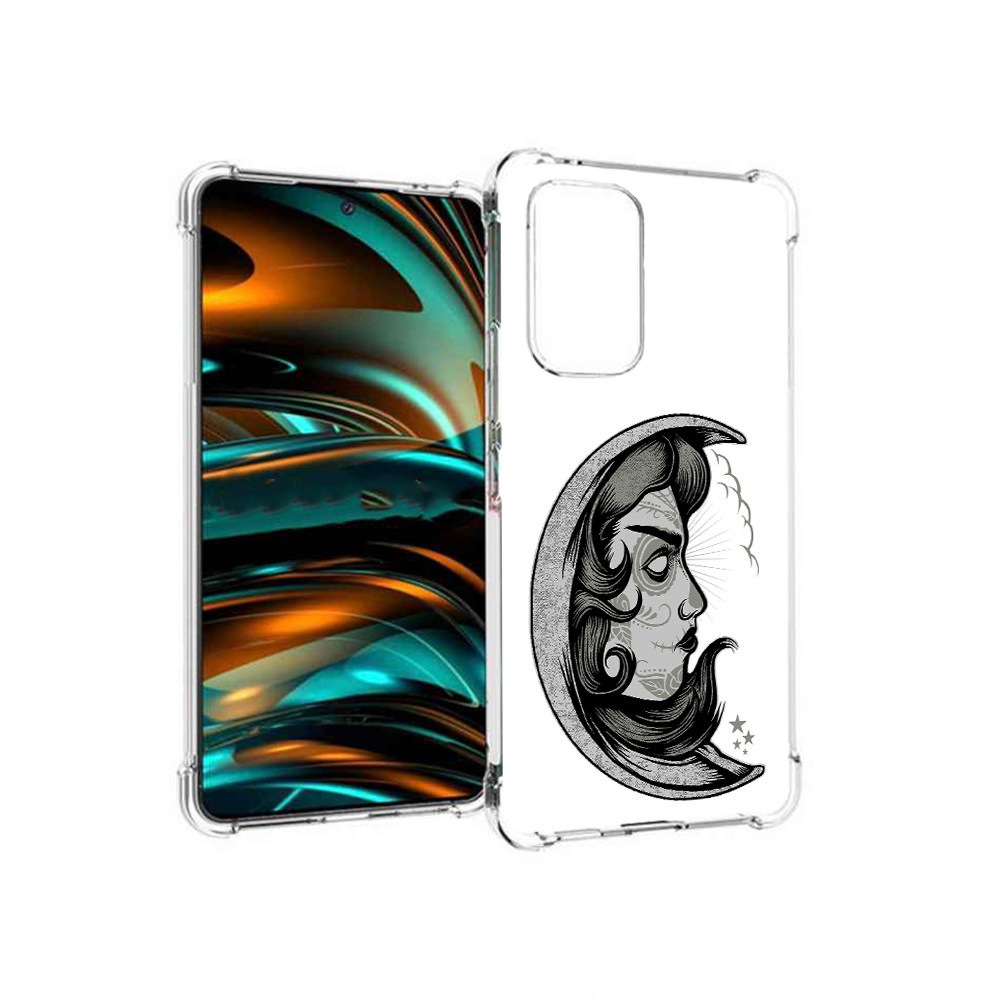 

Чехол MyPads Tocco для Samsung Galaxy A53 5G черно белая луна с лицом (PT226911.521.680), Прозрачный, Tocco