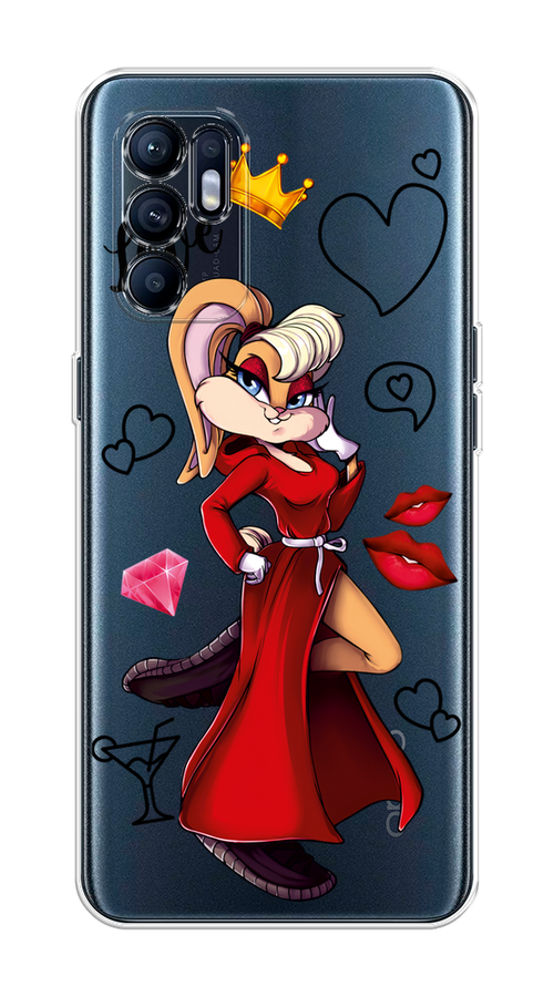 

Чехол на Oppo Reno 6 4G "Rich Lola Bunny", Красный;бежевый;оранжевый, 257850-6