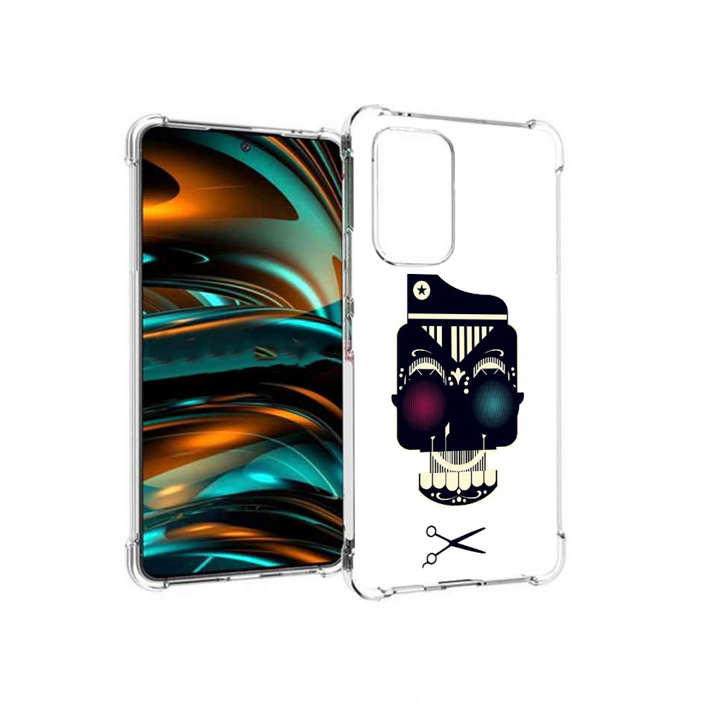 

Чехол MyPads Tocco для Samsung Galaxy A53 5G черно белый скелет с яркими глазами, Прозрачный, Tocco