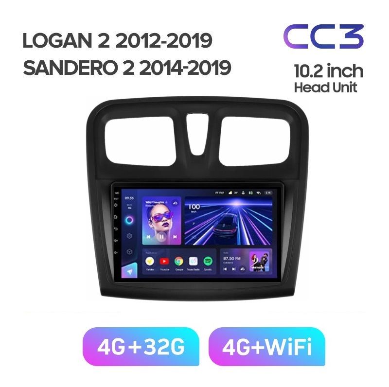 Магнитола TEYES RENAULT LOGAN 2STEPWAY 2SANDERO 2 2012-2019г10 дюймов CC3 432ГБ 3289000₽
