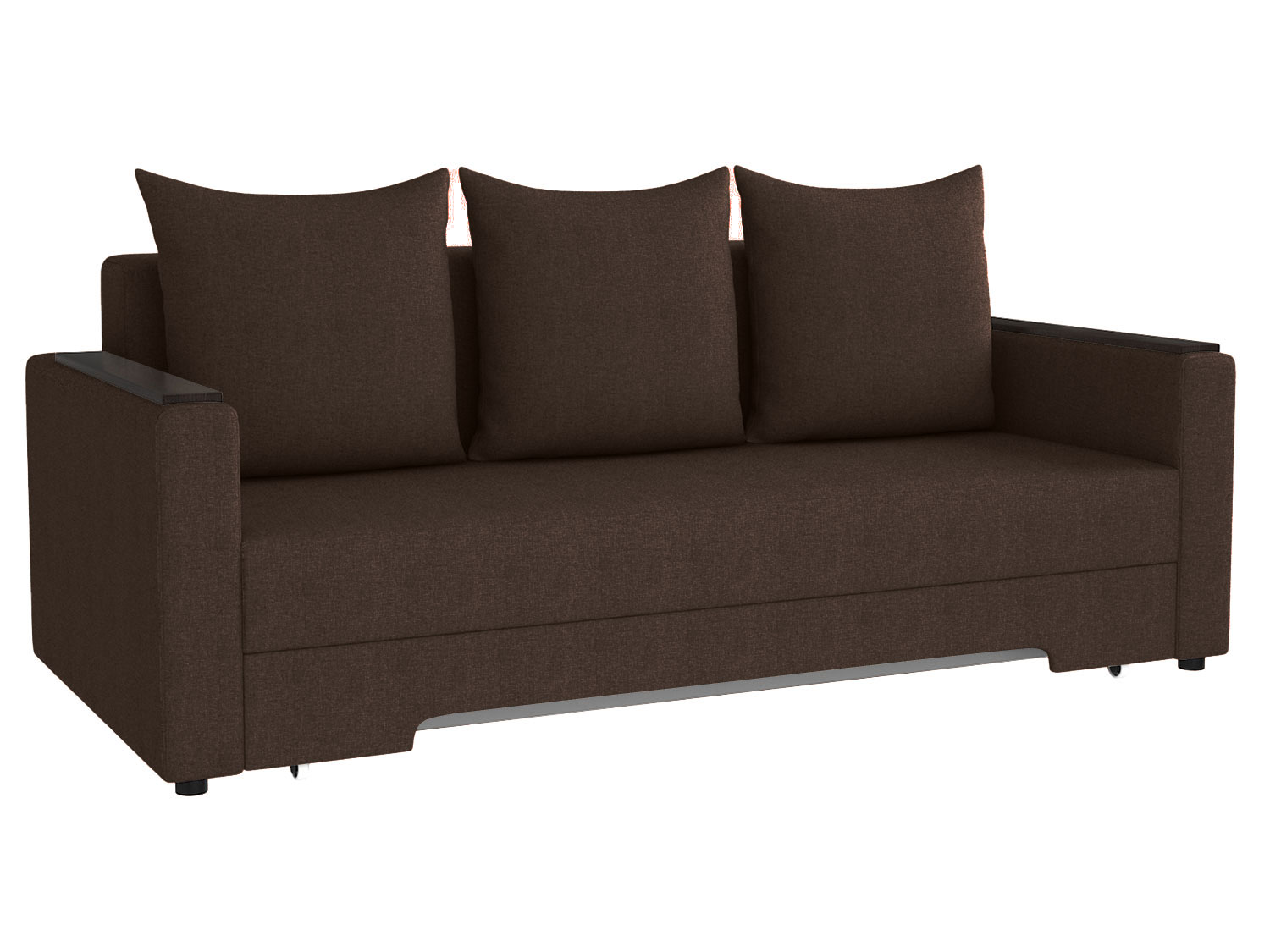 фото Прямой диван мягкая линия челси с подлокотниками темно-коричневый, велюр