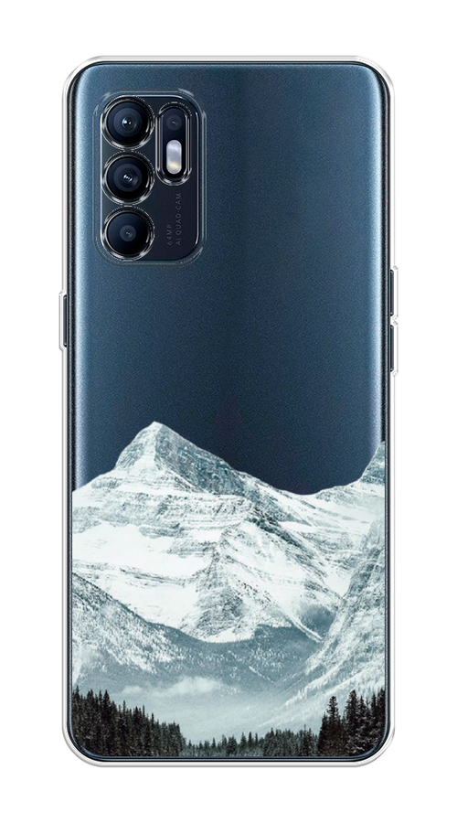 

Чехол на Oppo Reno 6 4G "Горы арт 1", Белый;зеленый, 257850-2