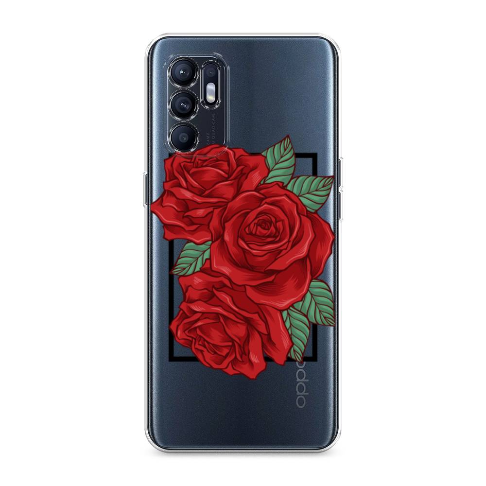 

Чехол для Oppo Reno 6 4G "Три алые розы", Красный, 257850-2