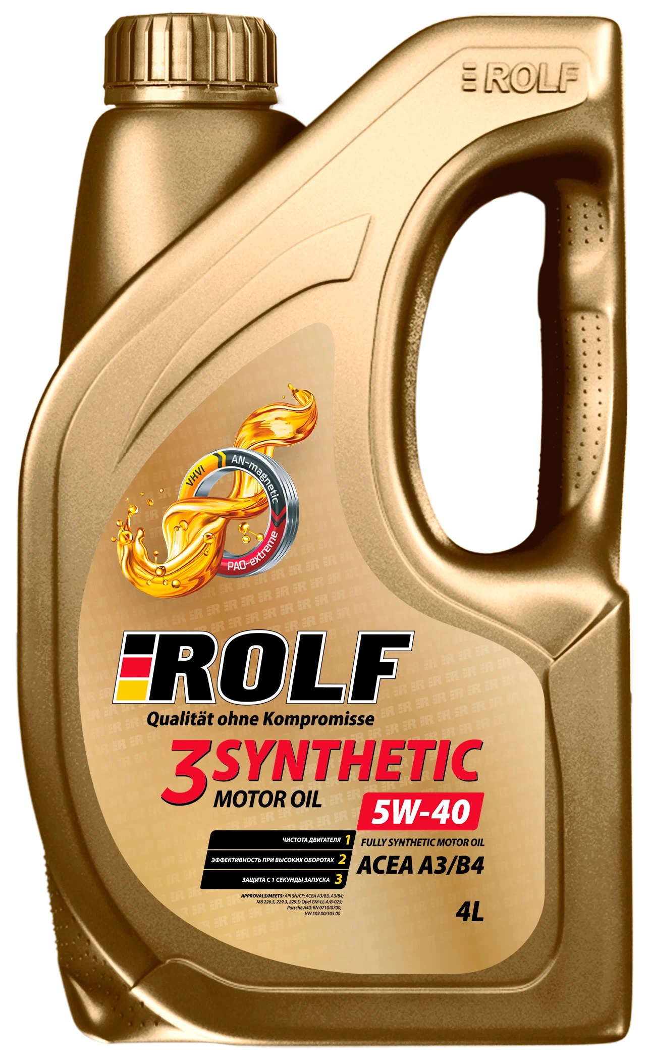 ROLF Масло Rolf 5W40 3-Synthetic Acea A3/В4 4Л Син