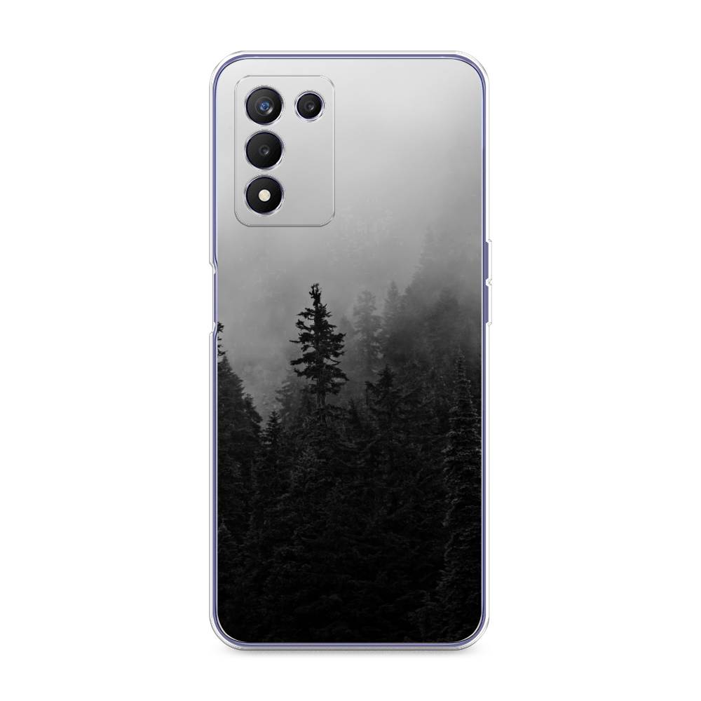 

Чехол на Realme Q3s "Туманный лес", Серый;черный, 257950-2