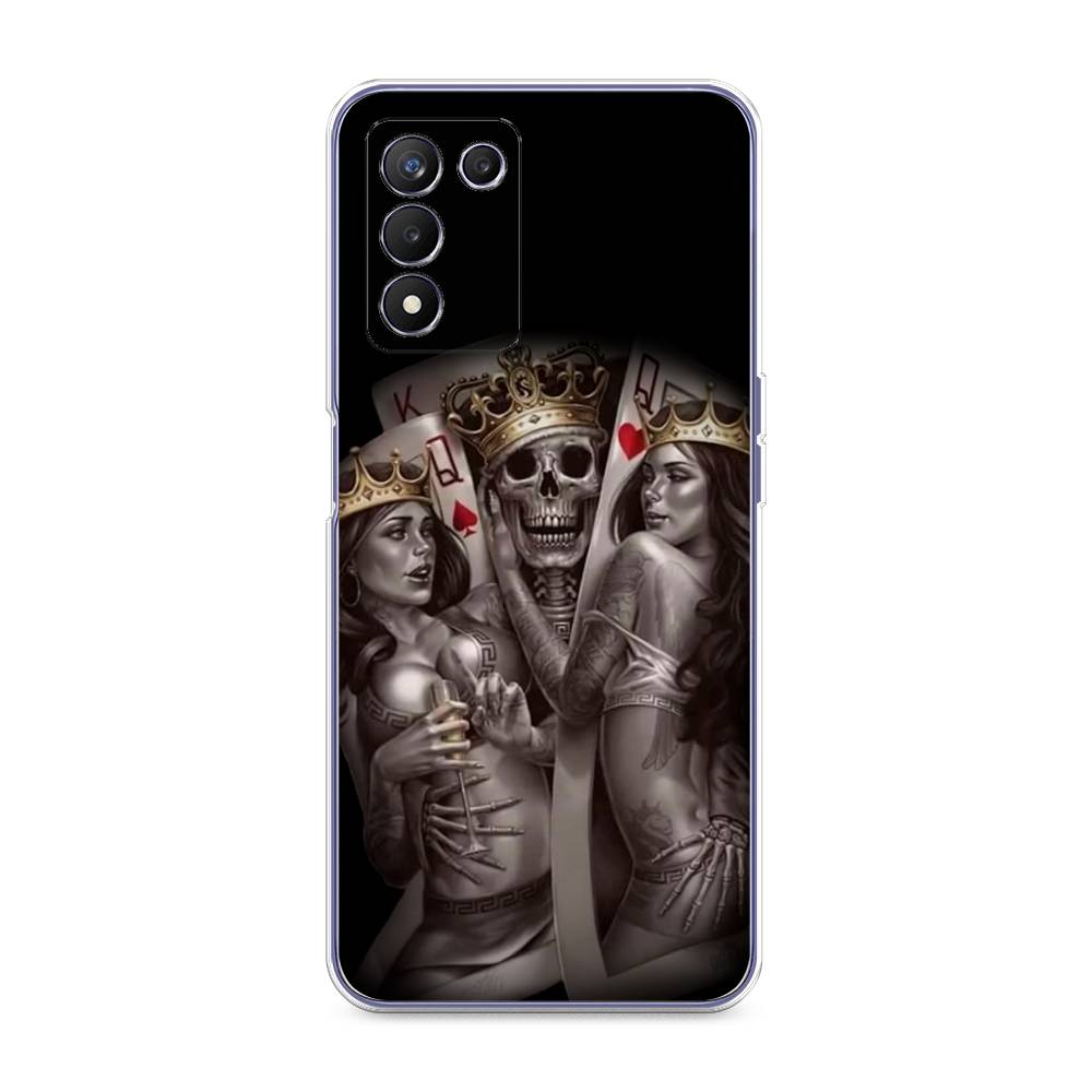 

Чехол на Realme Q3s "Карты король и королевы", Серый;желтый, 257950-6