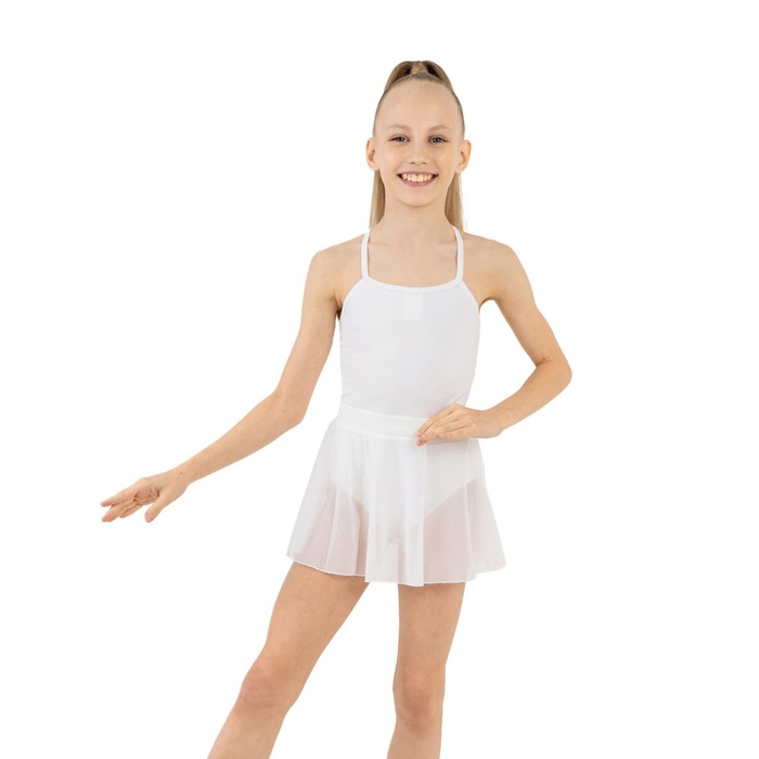 Юбка-сетка гимнастическая на поясе, цвет белый, размер 42 юбка гимнастическая на резинке