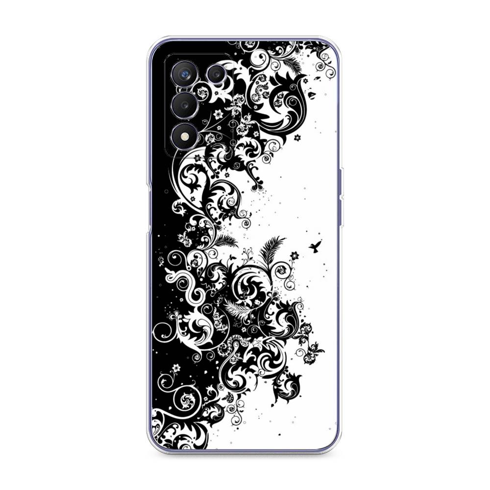

Чехол на Realme Q3s "Черно белый узор", Белый;черный;серый, 257950-3