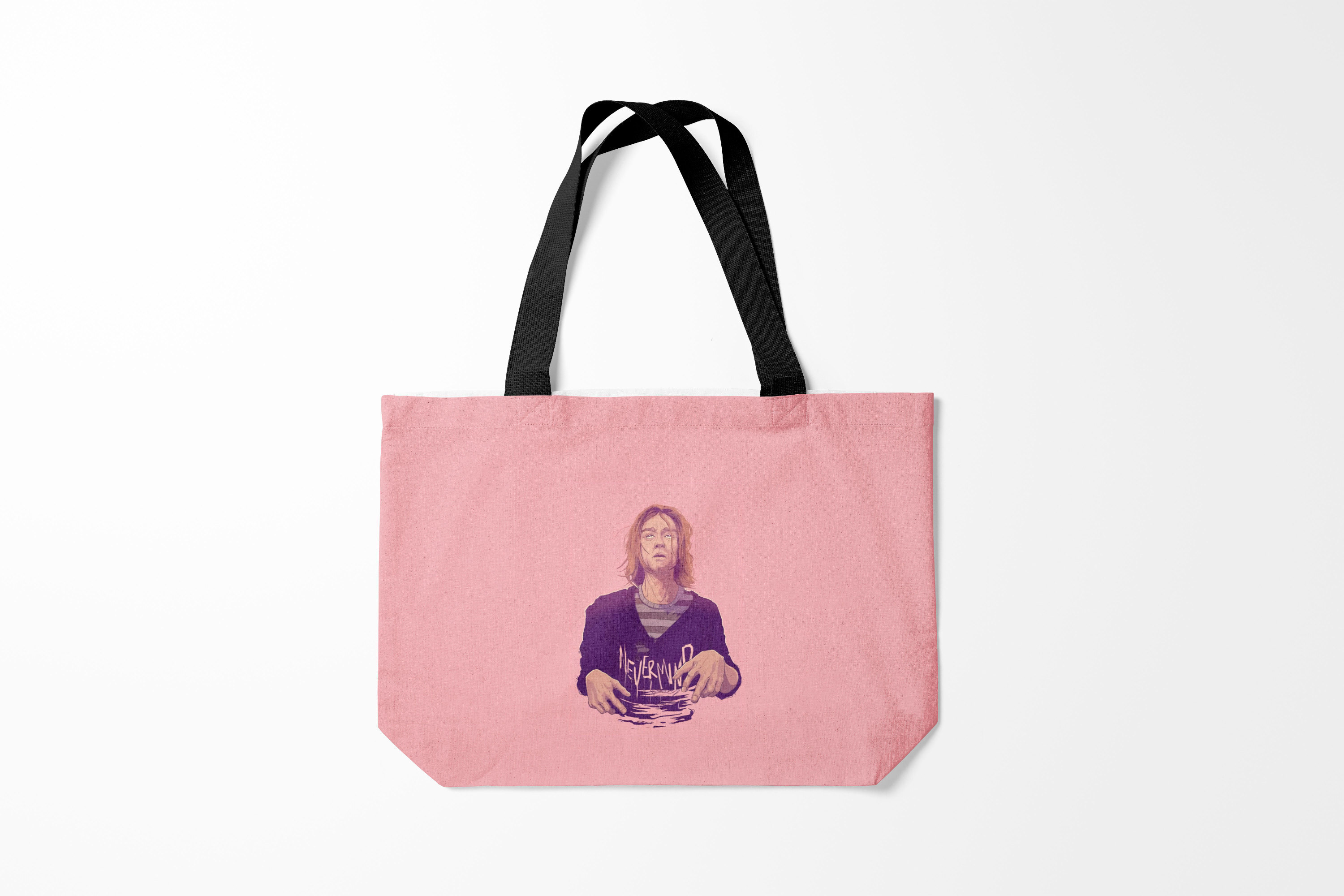 

Сумка шoппер унисекс Burnettie Kurt Cobain, розовый, Kurt Cobain