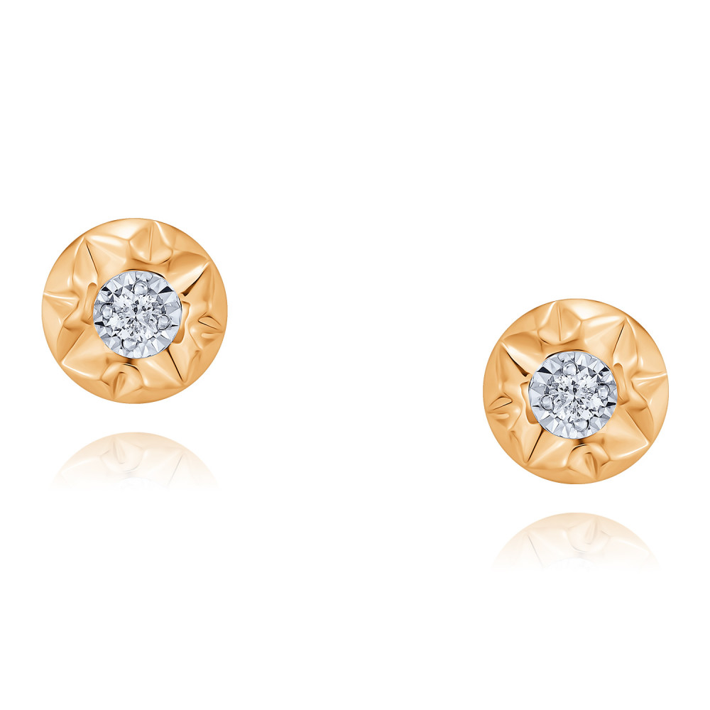 

Серьги пусеты из красного золота ADAMAS 21041426/01-А50Д-41, бриллиант, 21041426/01-А50Д-41