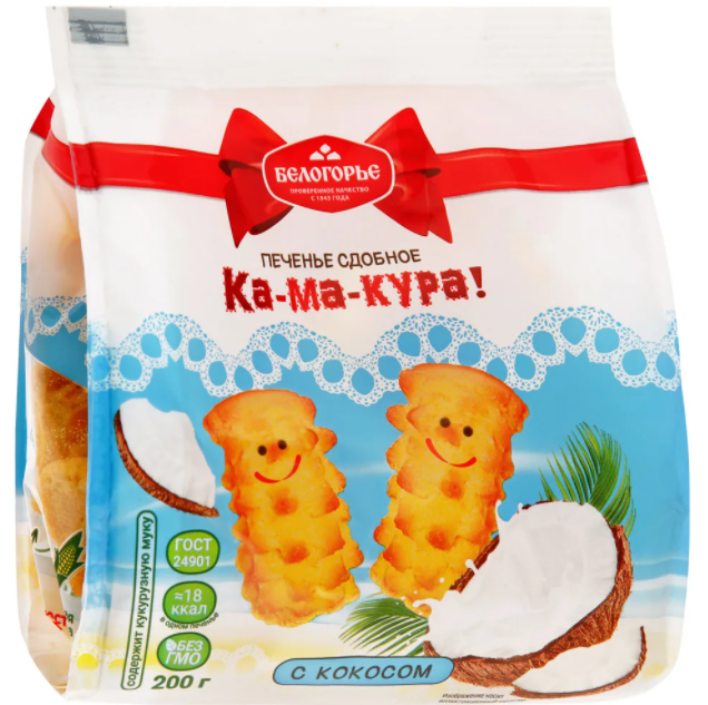 

Печенье Белогорье Камакура с кокосом сдобное 200 г