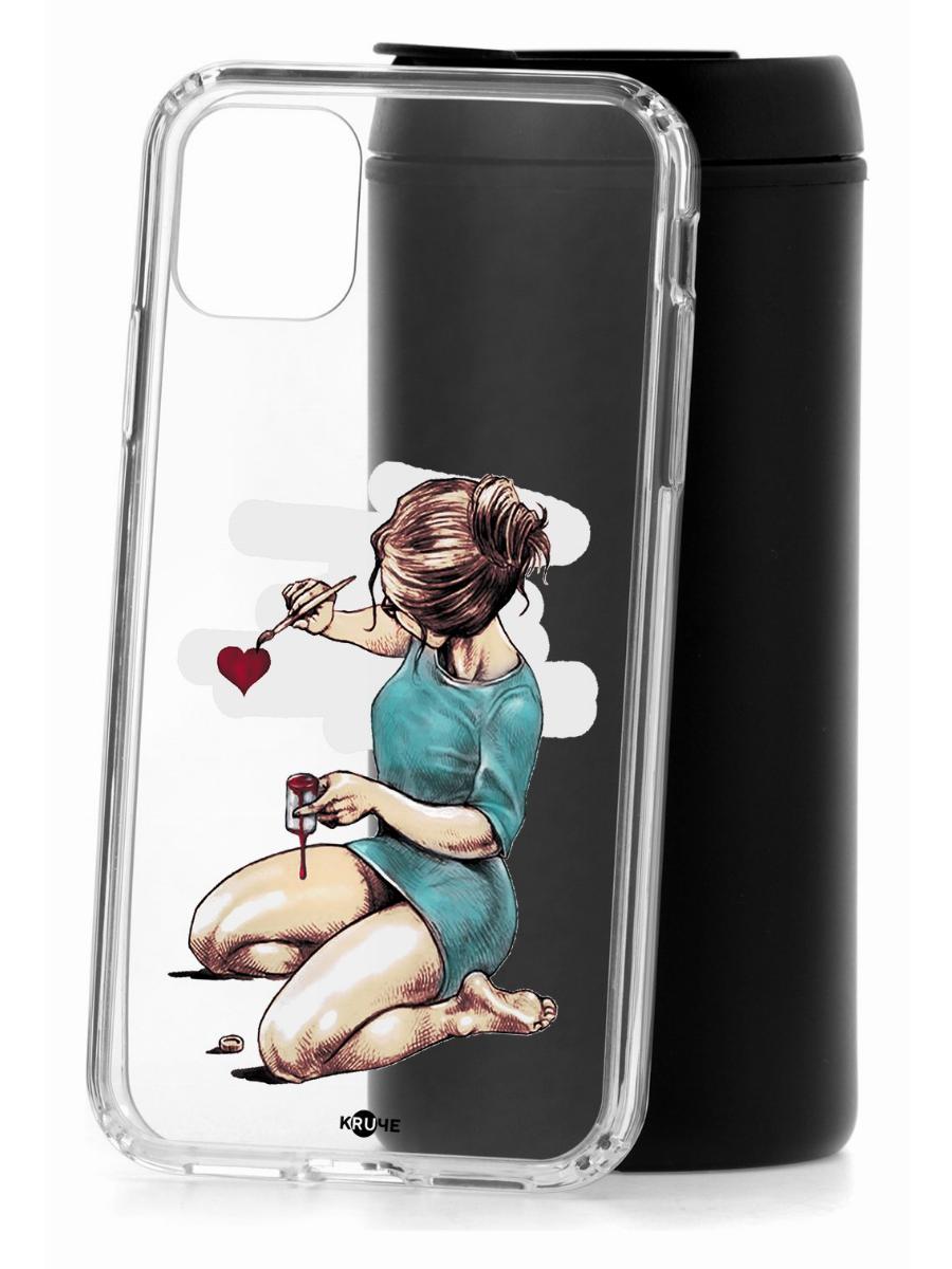 фото Чехол для iphone 11 kruche print рисуя любовь кruче