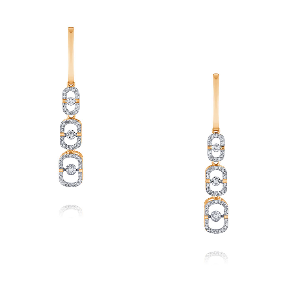 

Серьги подвески из красного золота ADAMAS 24041431/01-А50Д-41, бриллиант, 24041431/01-А50Д-41