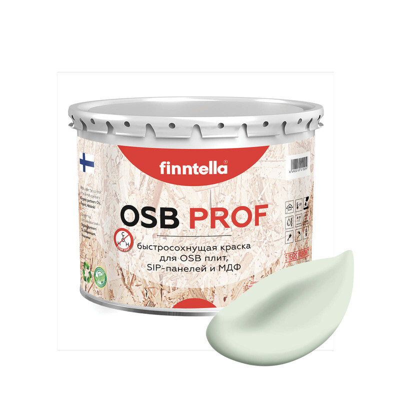 

Краска OSB Prof, KALPEA бледно-зеленый, 2,7л, OSB PROF специализированная для ОСБ плит. Высокоадгезионная. Самогрунтующая.