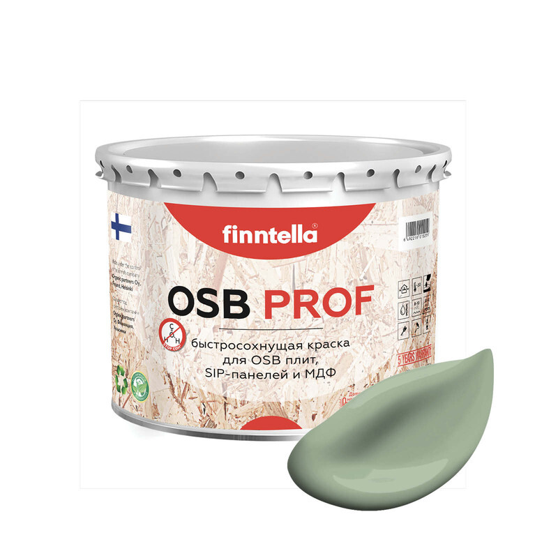 

Краска OSB Prof, PASTELLIVIHREA светло-зеленый хаки, 2,7л, OSB PROF специализированная для ОСБ плит. Высокоадгезионная. Самогрунтующая.