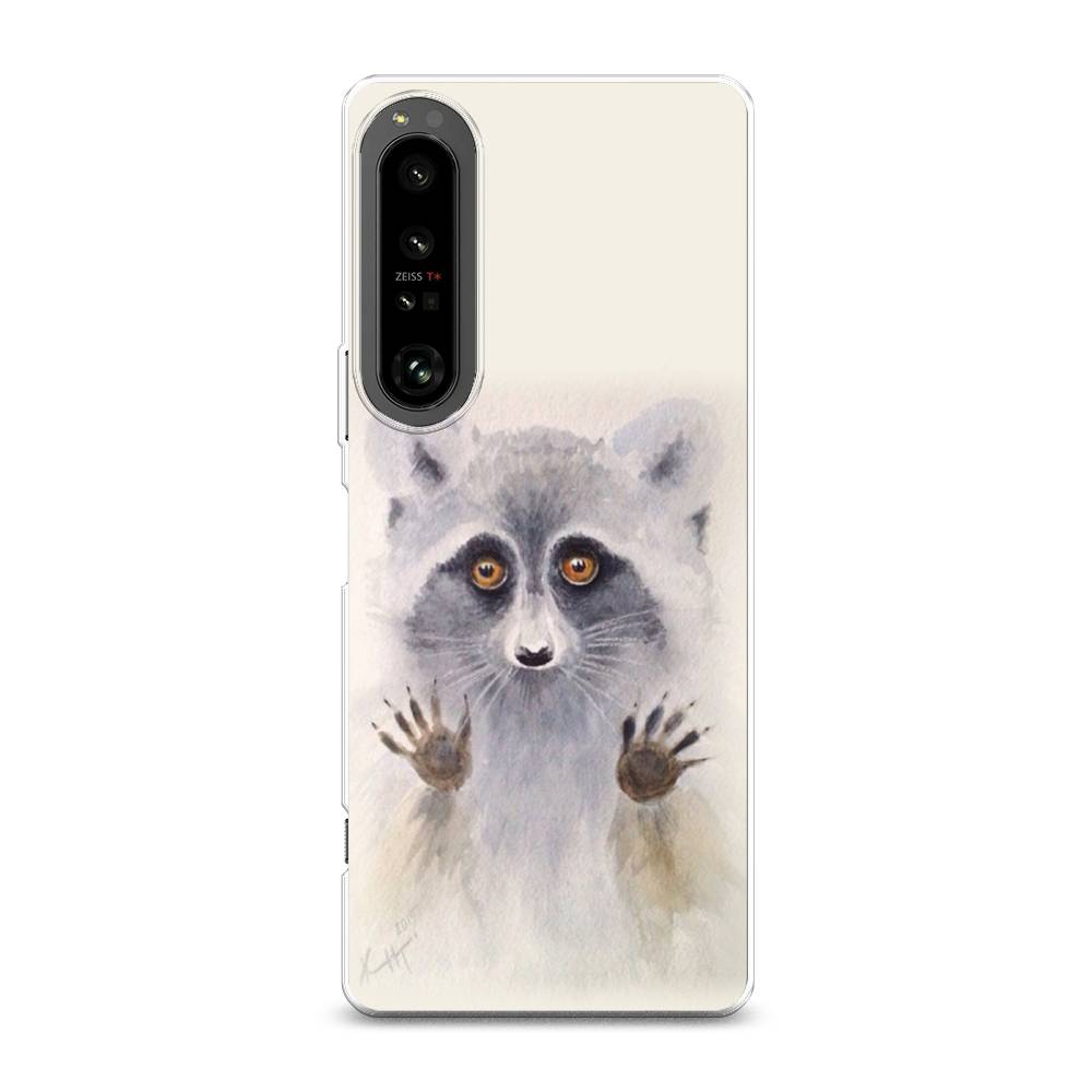 

Чехол на Sony Xperia 1 IV "Енот за стеклом", Бежевый;серый, 55150-4
