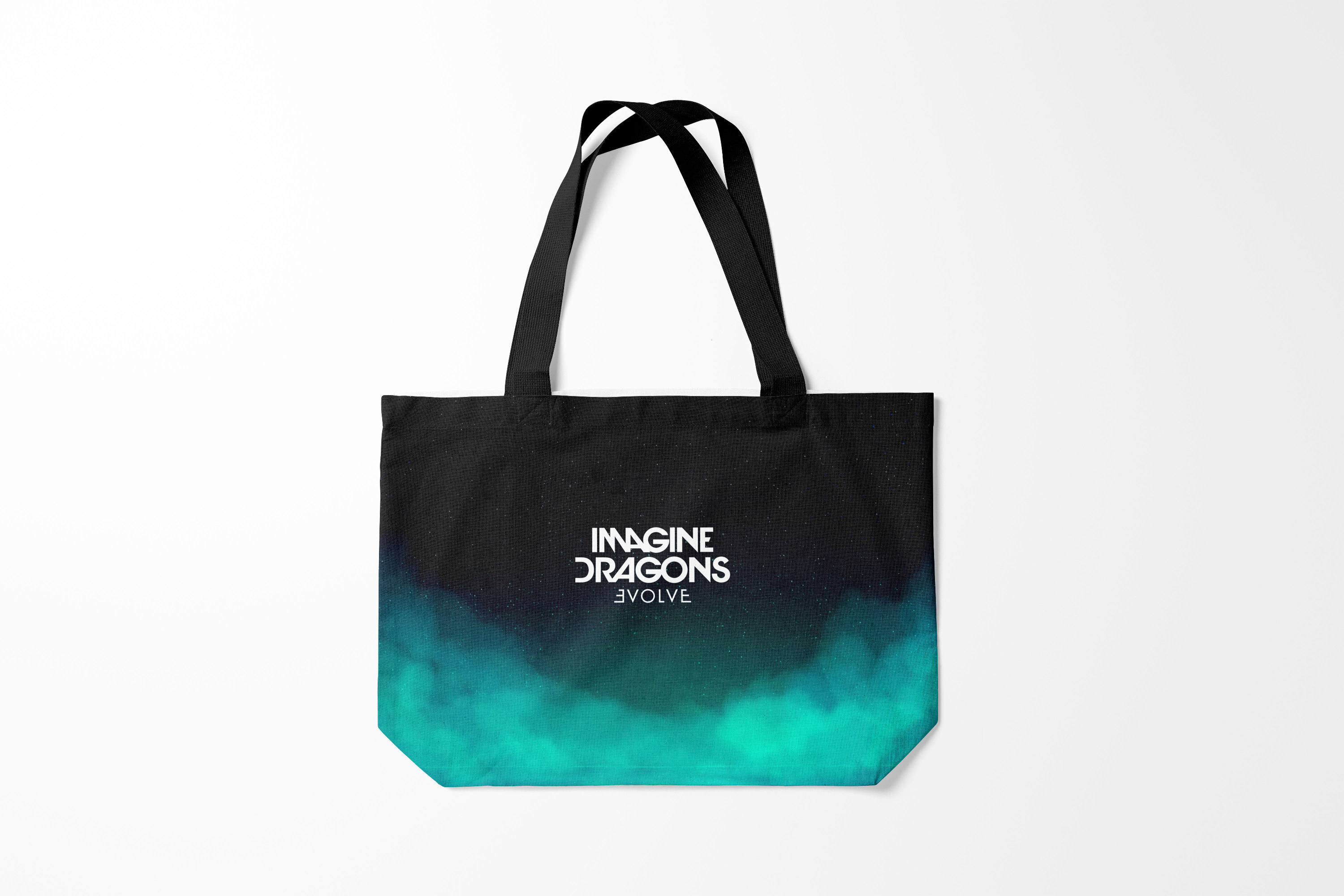 

Сумка шoппер унисекс Burnettie Imagine Dragons, черный; голубой, Imagine Dragons