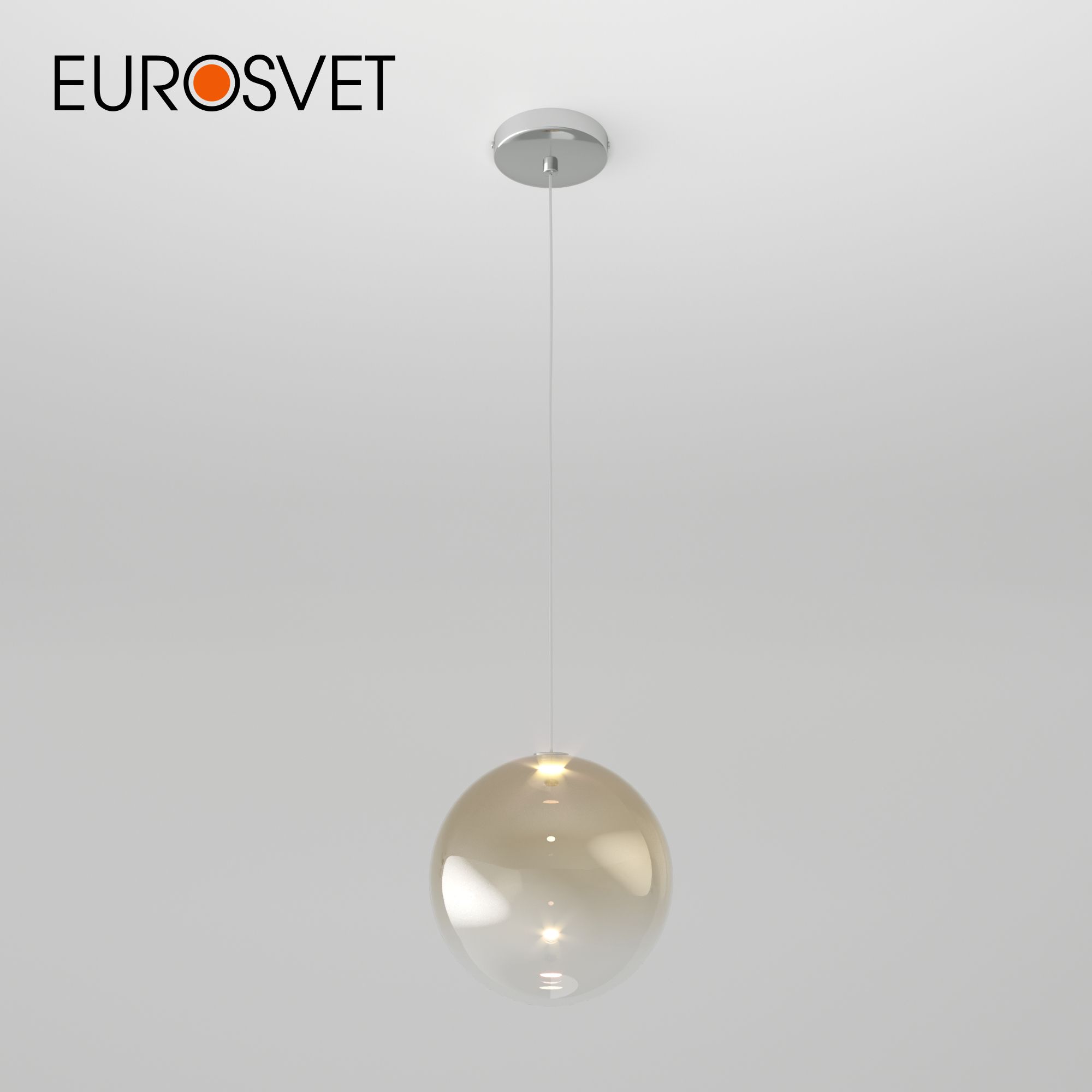 Подвесной светильник Eurosvet Wonder 50230/1 LED с янтарным стеклянным плафоном 4200К