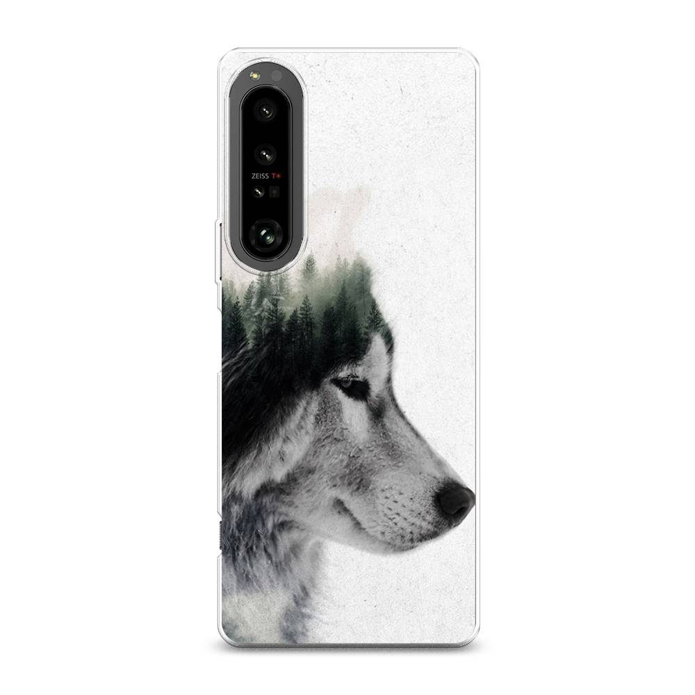 

Чехол на Sony Xperia 1 IV "Волк лес", Серый;белый, 55150-1