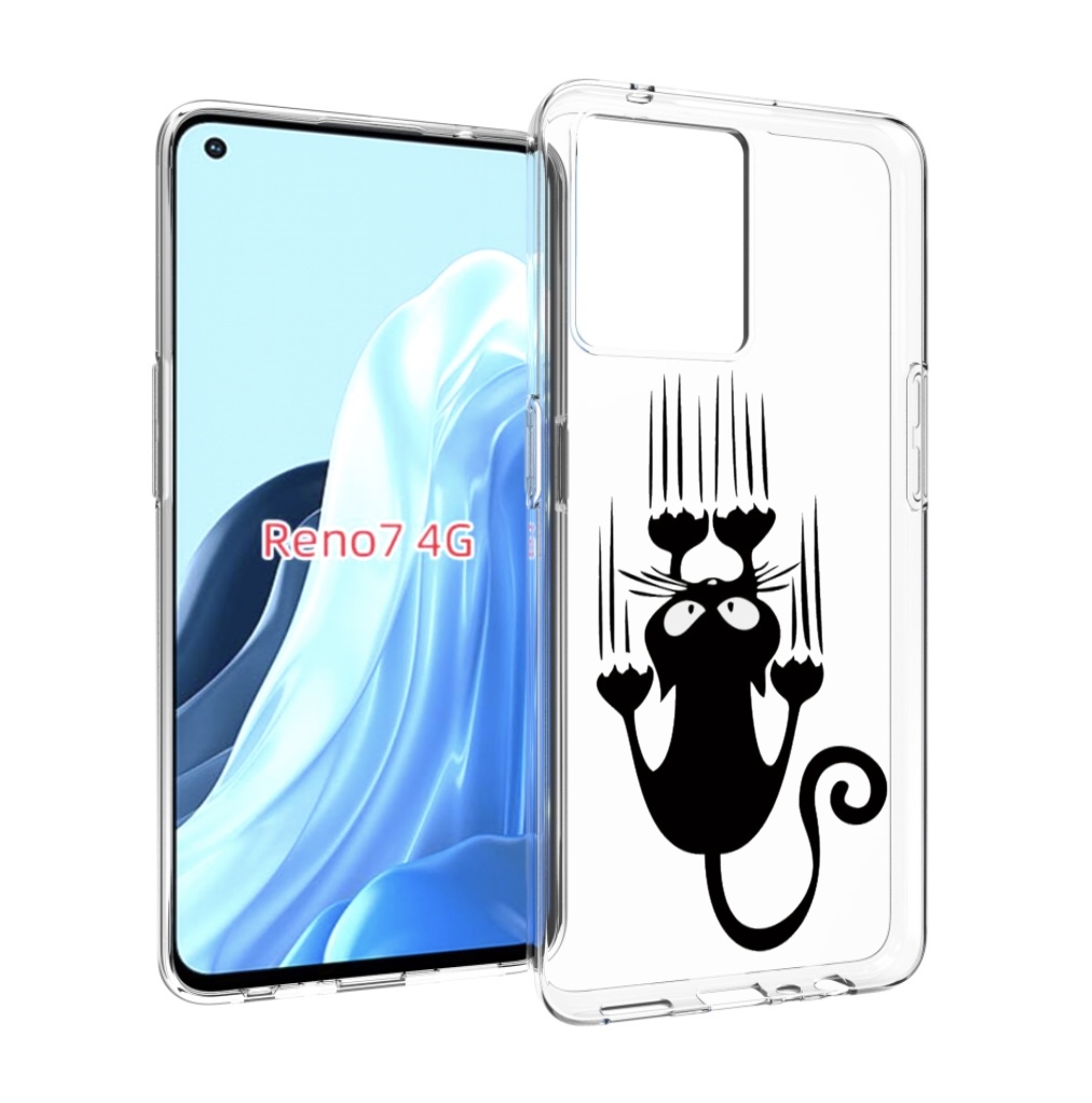 

Чехол MyPads Свисающий-кот для OPPO RENO 7 4G, Прозрачный, Tocco