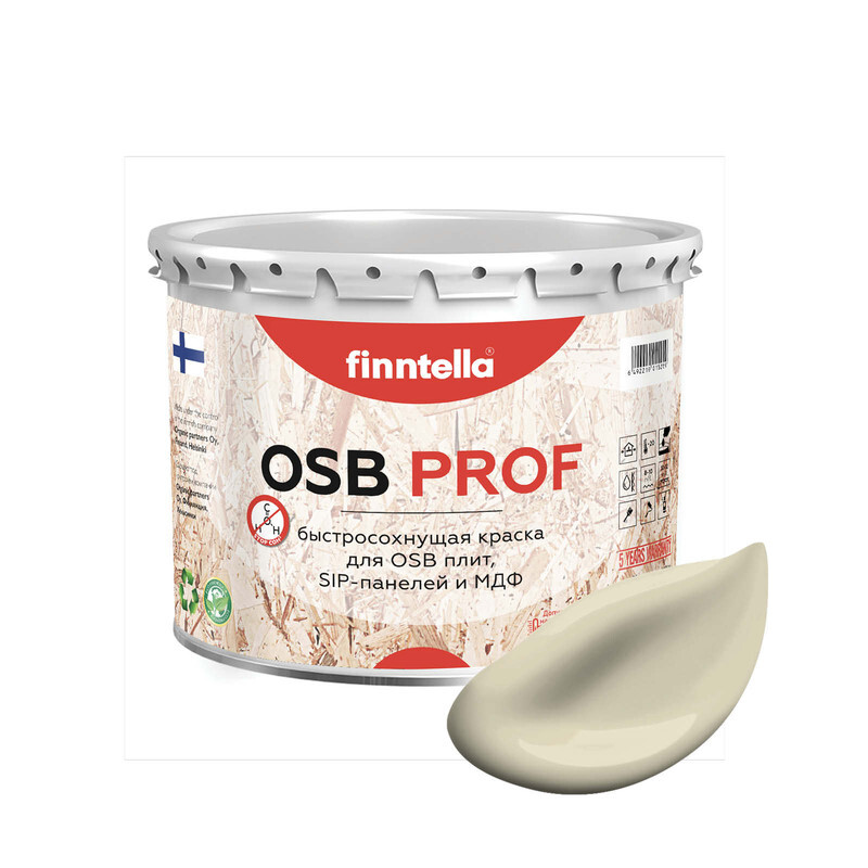 

Краска OSB Prof, VEHNA светло-песочный, 2,7л, Желтый, OSB PROF специализированная для ОСБ плит. Высокоадгезионная. Самогрунтующая.