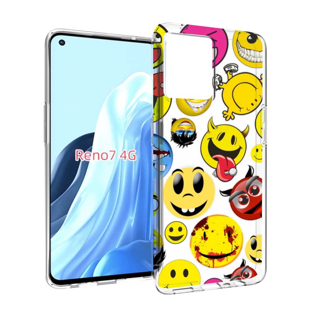 

Чехол MyPads Смайлики для OPPO RENO 7 4G, Прозрачный, Tocco