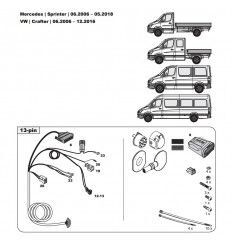 Штатная электрика для фаркопа с розеткой 13-pin, для Mercedes-Benz Sprinter, Volkswagen Cr