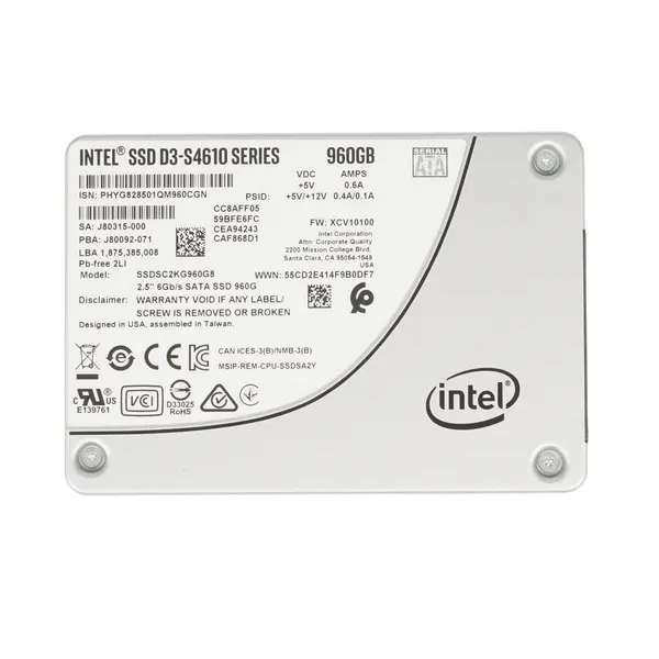 

SSD накопитель Intel D3-S4610 Series 2.5", D3-S4610 Series