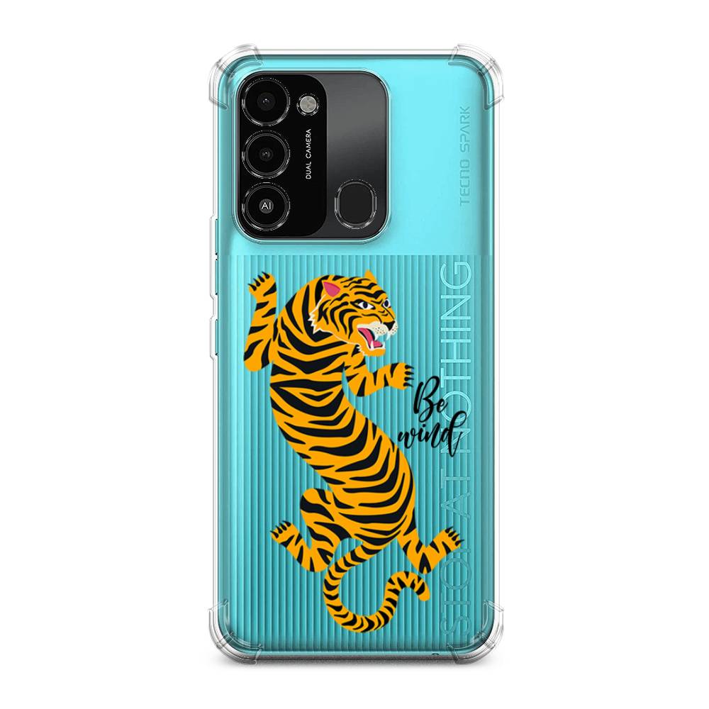 

Чехол Awog на Tecno Spark 8C / Техно Спарк 8C "Tiger be wind", Желтый;черный