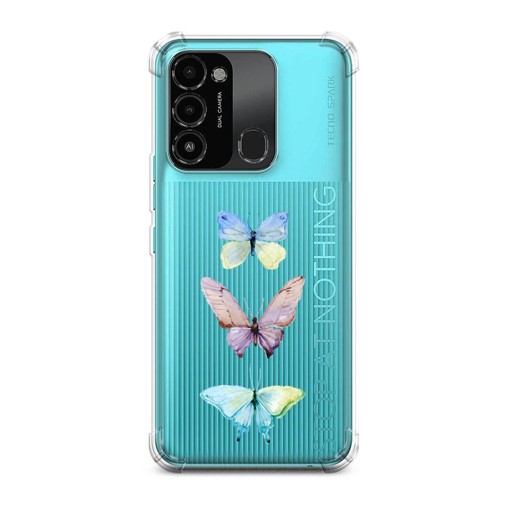 

Чехол Awog на Tecno Spark 8C / Техно Спарк 8C "Акварельные бабочки", Фиолетовый