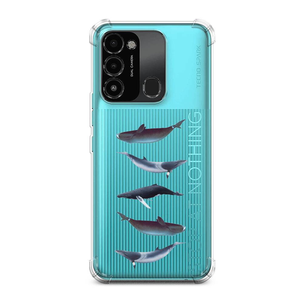 

Чехол Awog на Tecno Spark 8C / Техно Спарк 8C "Киты арт 2", Серый