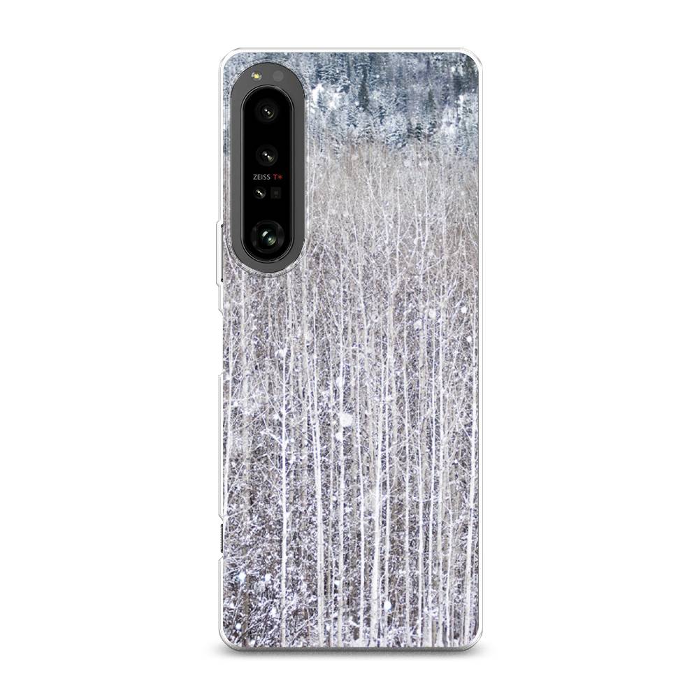

Чехол на Sony Xperia 1 IV "Снежный лес", Бежевый;серый;белый, 55150-5