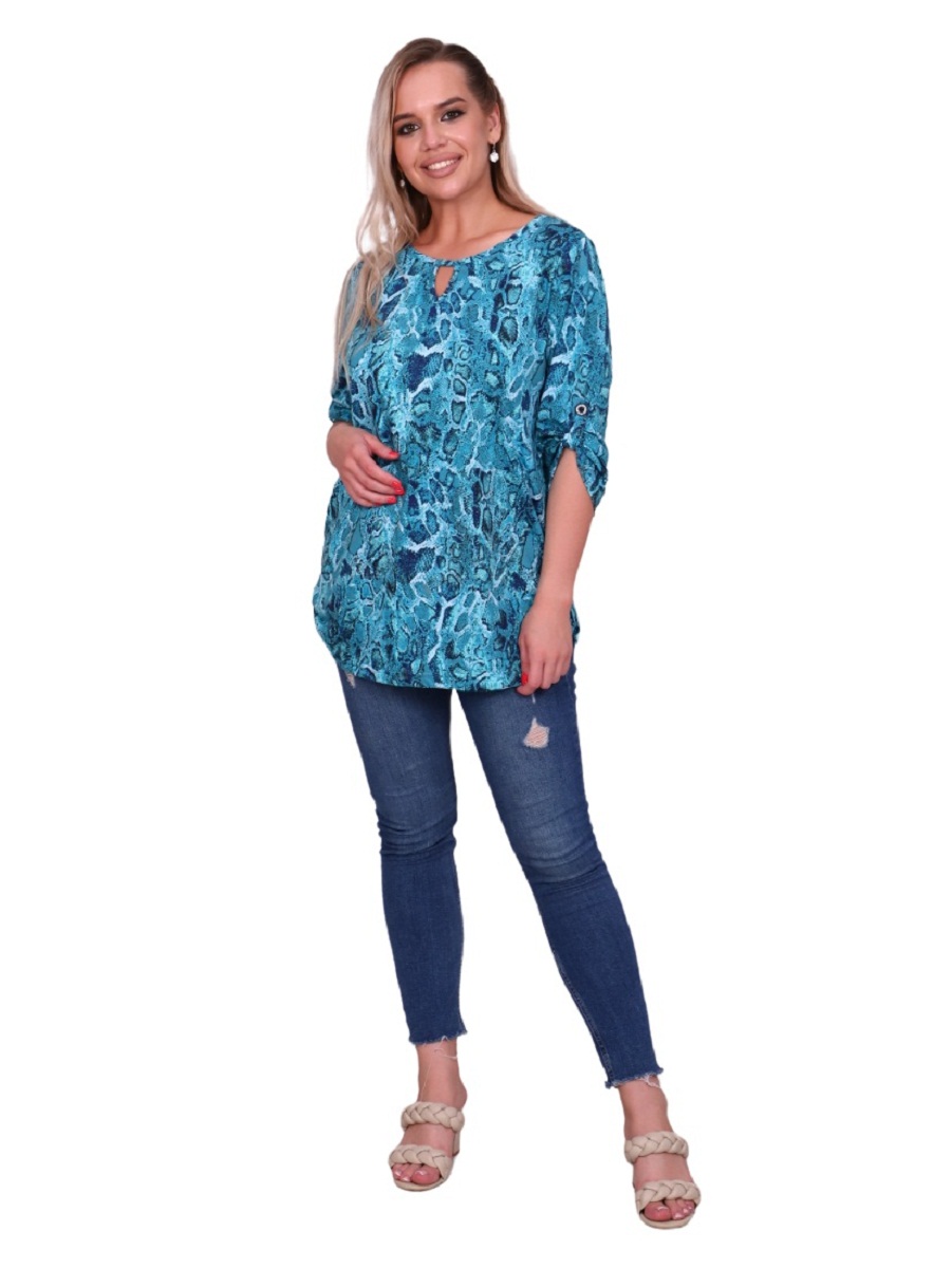 

Рубашка женская New Life jersey 102-079/бир бирюзовая 58 RU, 102-079/бир