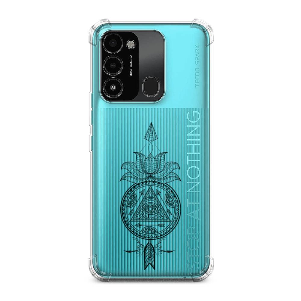 

Чехол Awog на Tecno Spark 8C / Техно Спарк 8C "Талисман арт черный", Серый