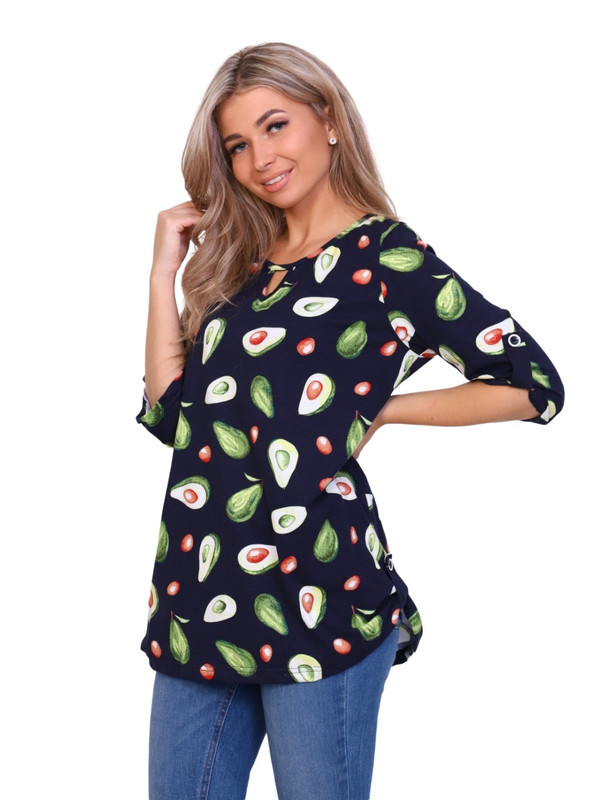 

Блуза женская New Life jersey 102-001/т.с синяя 58 RU, 102-001/т.с