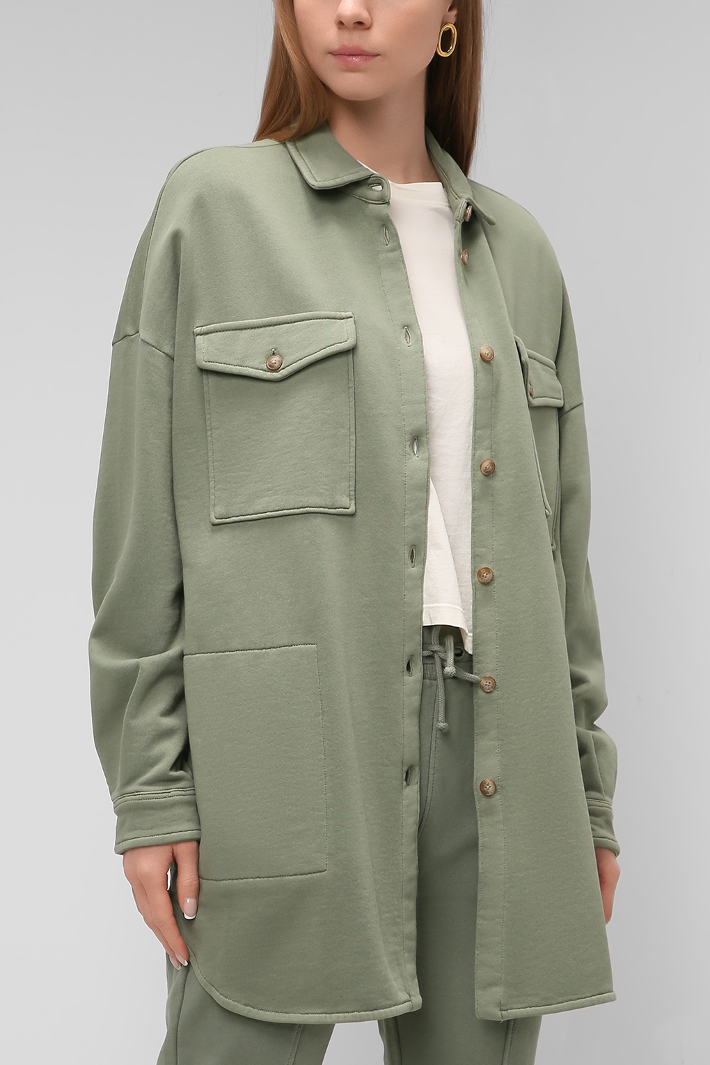 

Рубашка женская Marc O’Polo M00400258057 зеленая XL, Зеленый, M00400258057