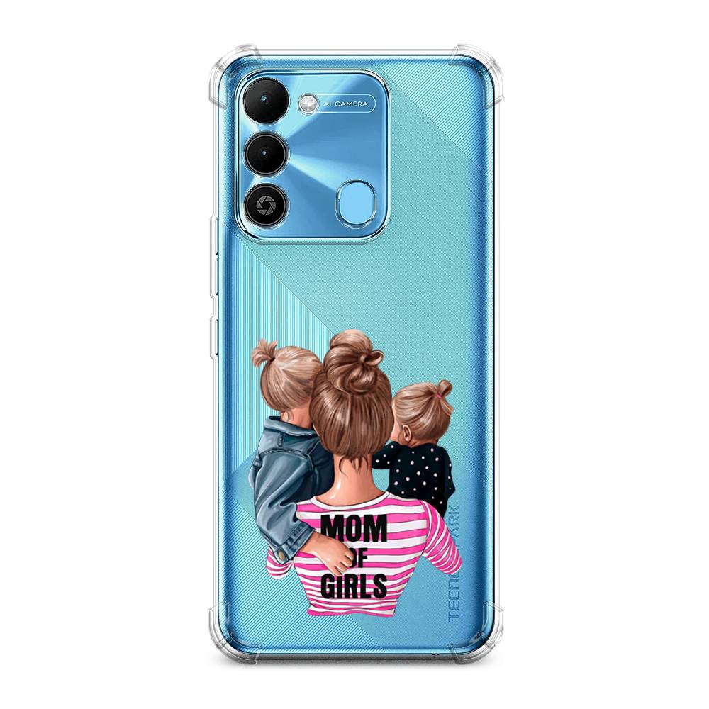 

Чехол Awog на Tecno Spark 9 / Техно Спарк 9 "Mom of Girls", Синий;розовый;черный