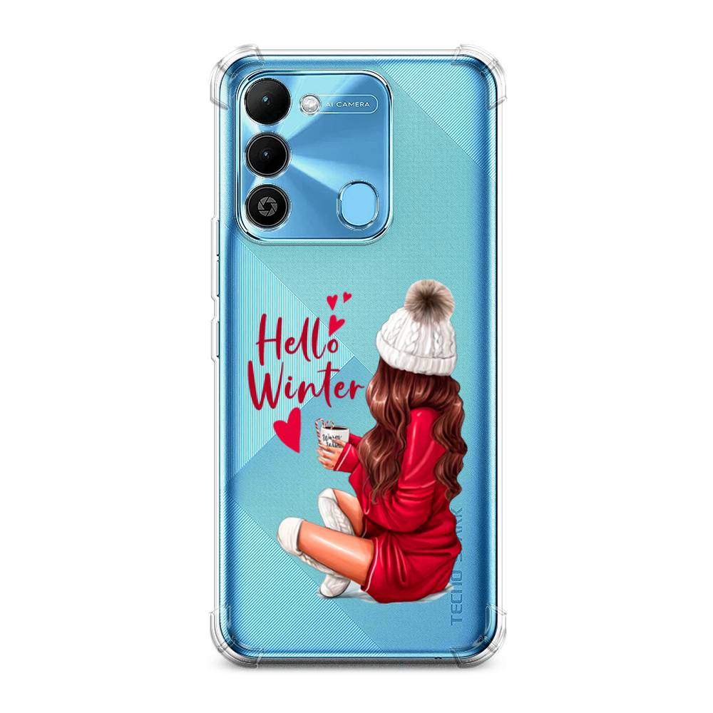

Чехол Awog на Tecno Spark 9 / Техно Спарк 9 "Hello winter", Красный;коричневый;белый