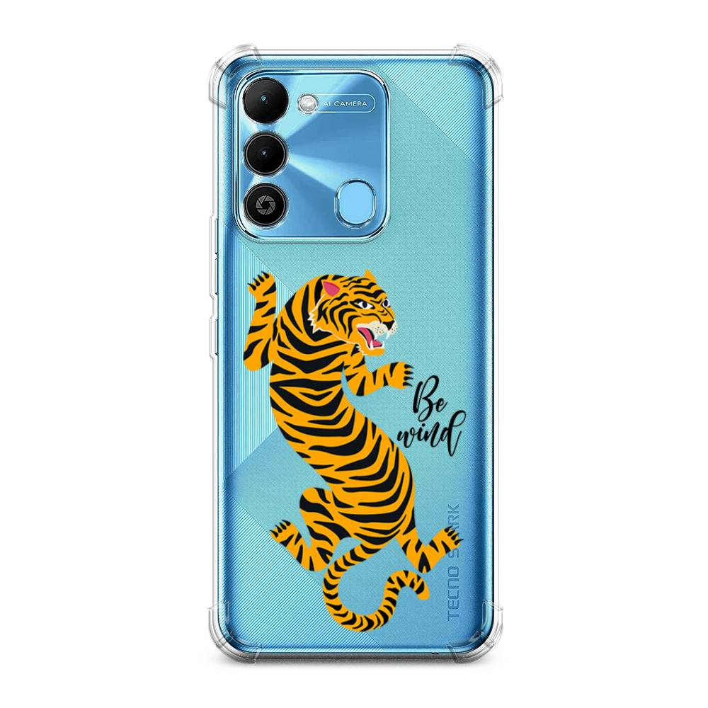 

Чехол Awog на Tecno Spark 9 / Техно Спарк 9 "Tiger be wind", Желтый;черный