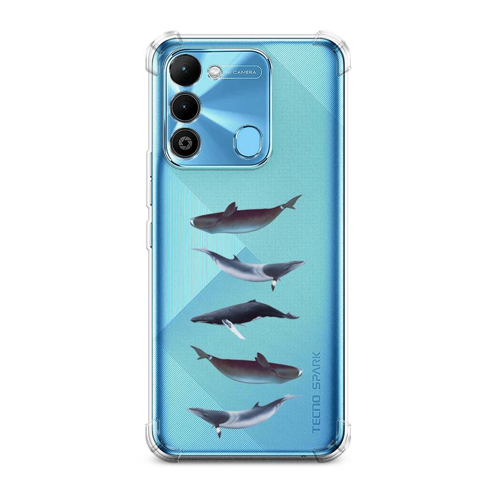 

Чехол Awog на Tecno Spark 9 / Техно Спарк 9 "Киты арт 2", Серый