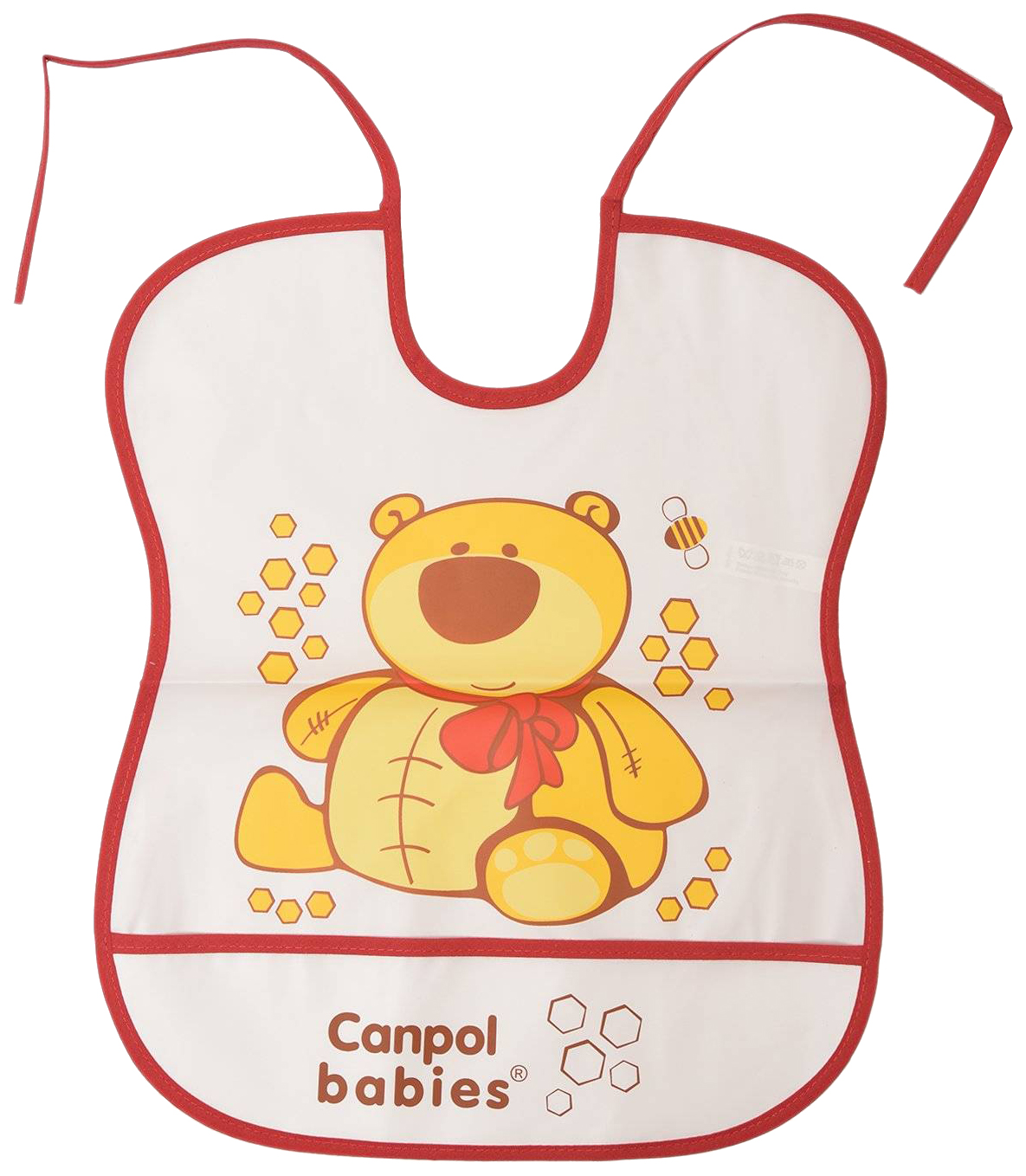 

Нагрудник пластиковый Canpol babies 250930228 мягкий красный мишка