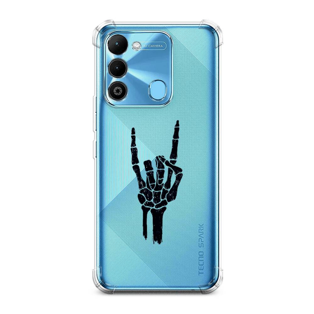 

Чехол Awog на Tecno Spark 9 / Техно Спарк 9 "Rock for a skeleton", Черный;прозрачный