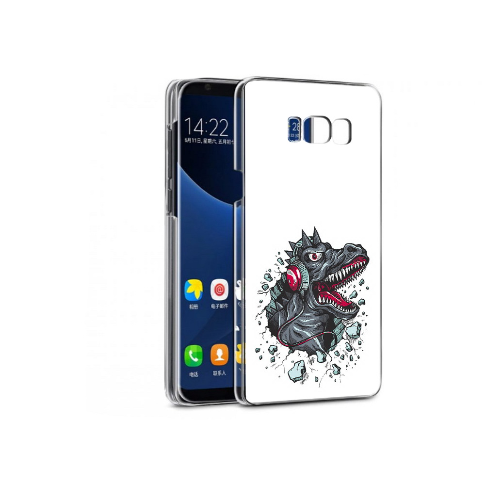 Чехол MyPads Tocco для Samsung Galaxy S7 Нарисованный динозавр в наушниках