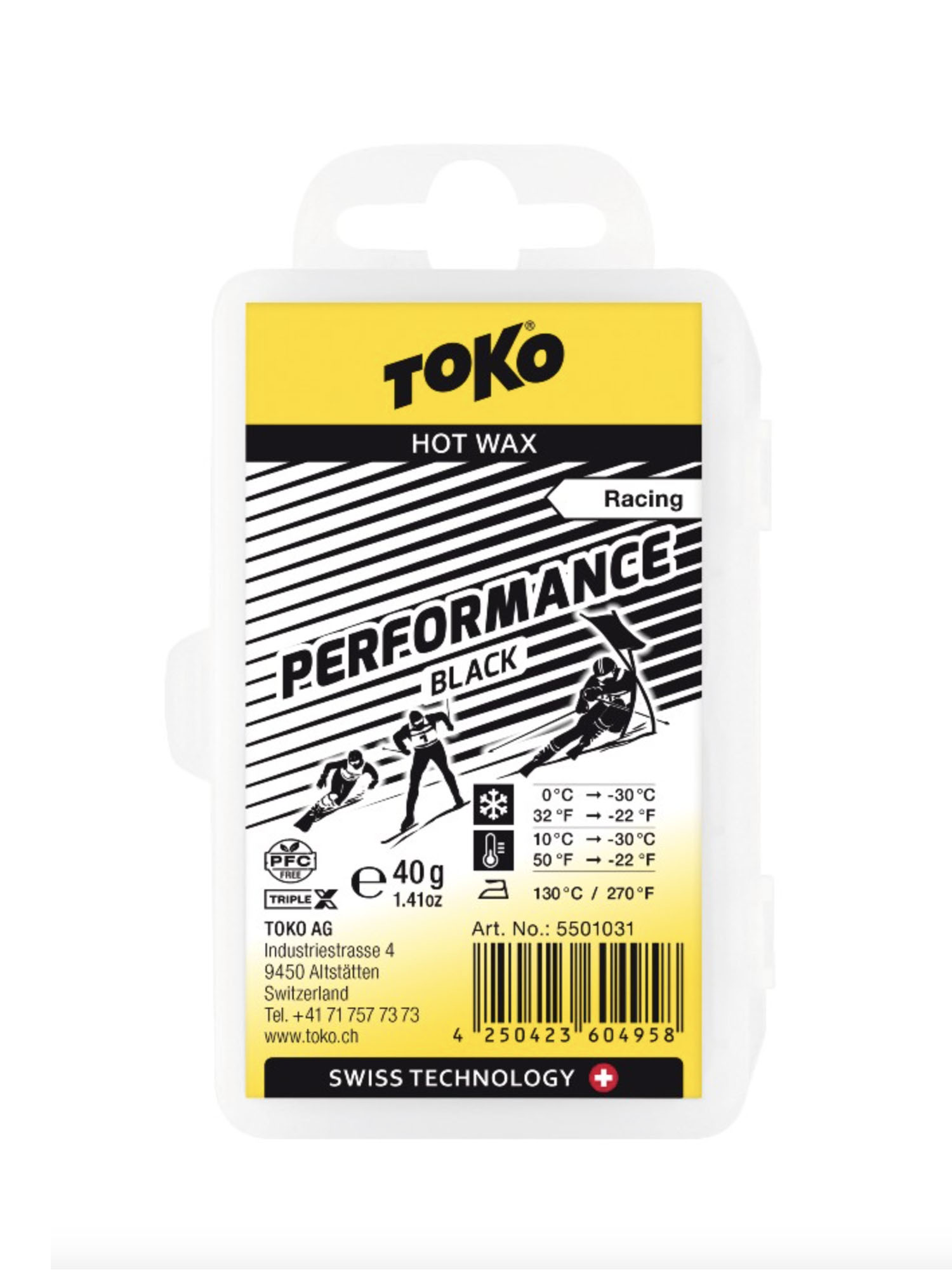 Универсальный Парафин Скольжения Твердый Toko Racing Performance 40G Black (Б/Р)