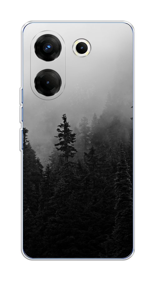 

Чехол на Tecno Camon 20 Pro 5G "Туманный лес", Серый;черный, 304050-2