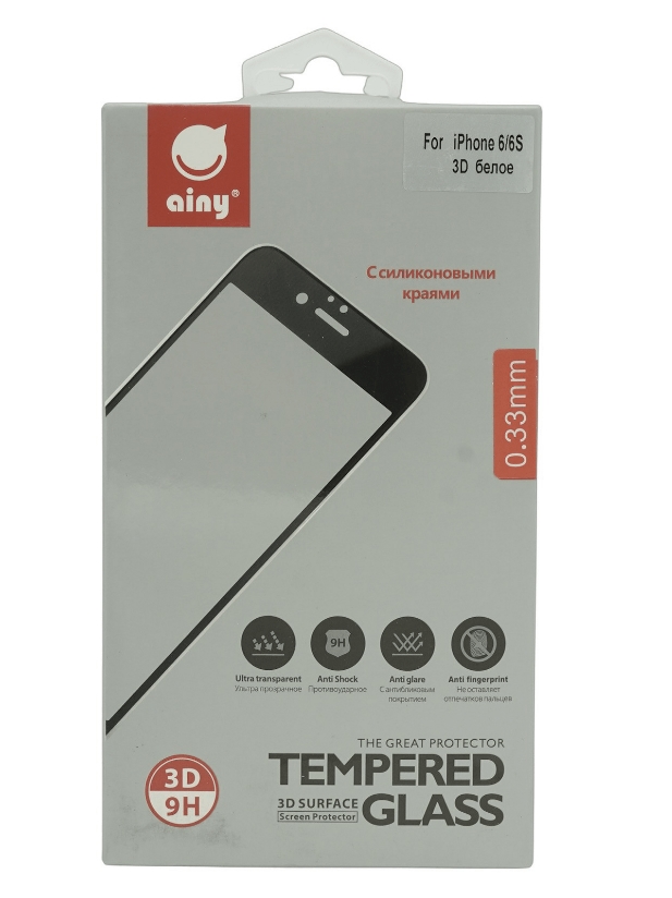 

Защитное стекло Ainy для Apple iPhone 6-6S White